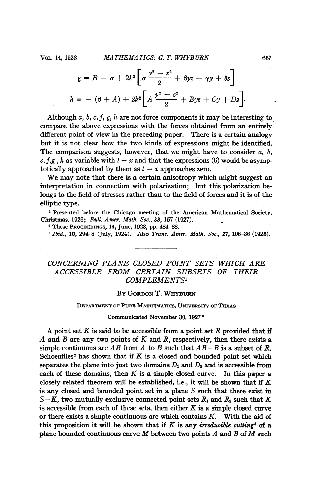 Concerning Plane Closed Point Sets Which Are Accessible from Certain Subsets of Their Complements