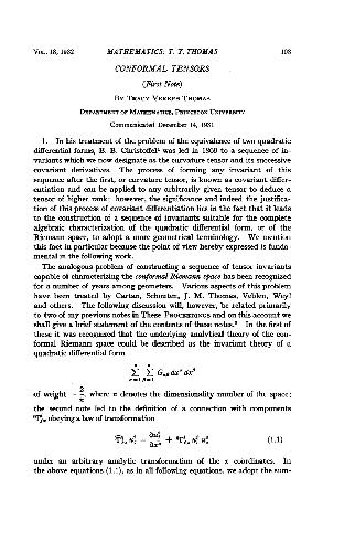 Conformal Tensors. (First Note)