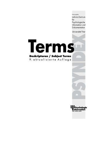 Terms - Deskriptoren/Subject Terms