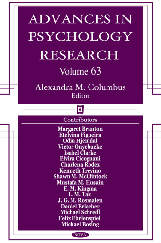 Advances in psychology research. / Vol. 63