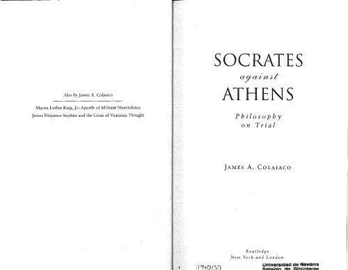 Socrates against Athens : philosophy on trial