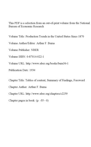 Production Trends in the United States Since 1870