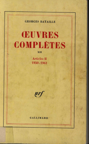 Œuvres complètes, tome 12 : Articles II 1950-1961