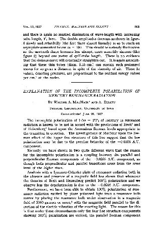 Explanation of the Incomplete Polarization of Mercury Resonance Radiation