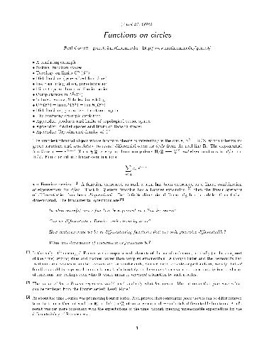 Functions on circles