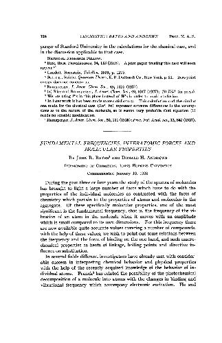 Fundamental Frequencies, Interatomic Forces and Molecular Properties