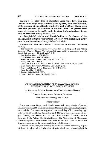 Further Experiments in the Field of the Terephthalic Acid Derivatives