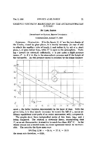 Gaseous Viscosity Measured by the Interferometer U-Tube