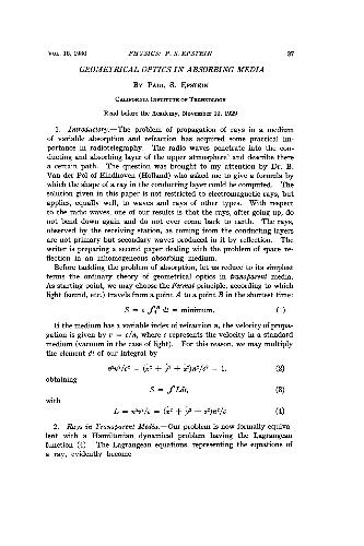 Geometrical Optics in Absorbing Media