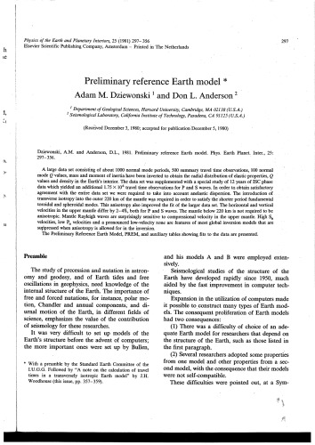 Preliminary Reference Earth Model (PREM)