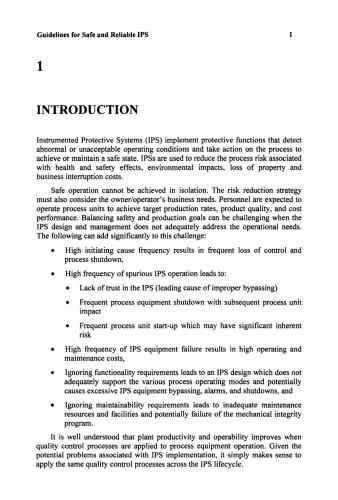 Guidelines for Safe and Reliable Instrumented Protective Systems