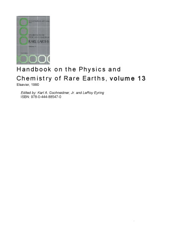 Handbook on the Physics and Chemistry of Rare Earths