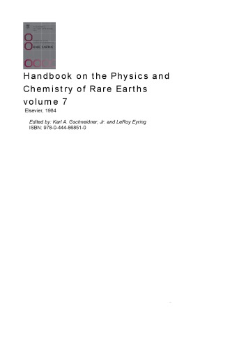 Handbook on the Physics and Chemistry of Rare Earths