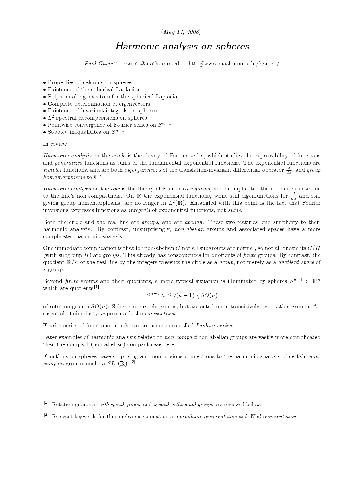 Harmonic analysis on spheres