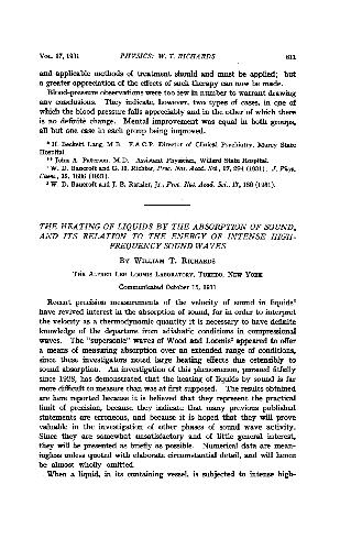 Heating of Liquids by the Absorption of Sound, and Its Relation to the Energy of Intense High-Frequency Sound Waves