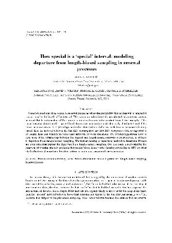 How special is a special interval modeling departure from length-biased sampling in renewal processes