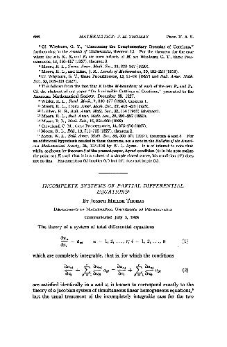 Incomplete Systems of Partial Differential Equations