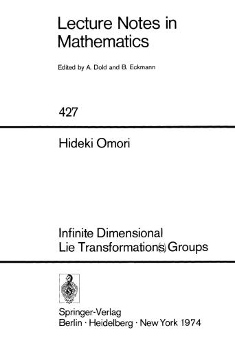 Infinite Dimensional Lie Transformations Groups