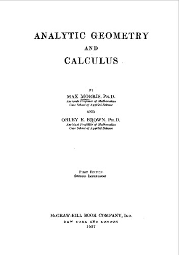 Analytic geometry and calculus