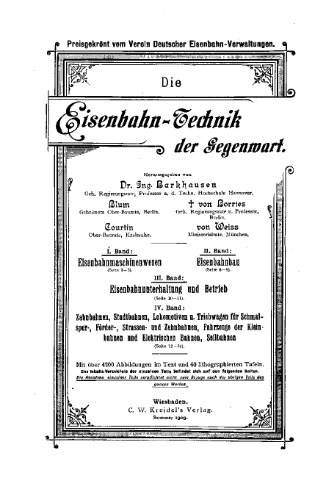 Die Eisenbahn-Technik der Gegenwart [Text]. Bd. 2 : Der Eisenbahn-bau der Gegenwart, Abschn. 3. Bahnhofsanlagen Einschliesslich der Gleisanordnungen auf