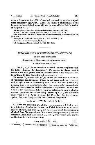 Intersections of Complexes on Manifolds