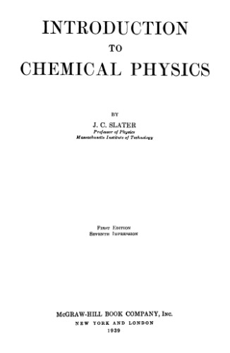 Introduction To Chemical Physics