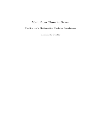 Math from Three to Seven: The Story of a Mathematical Circle for Preschoolers