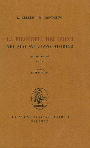 La filosofia dei Greci nel suo sviluppo storico. I Presocratici. Eraclito