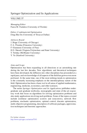 Handbook of Optimization in Complex Networks  Theory and Applications (Springer Optimization and Its Applications)