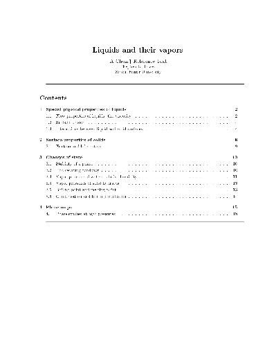 Liquids and their vapors