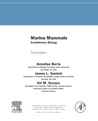 Marine Mammals, Third Edition: Evolutionary Biology