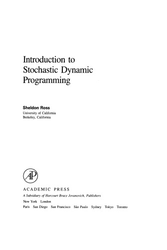 Introduction to Stochastic Dynamic Programming