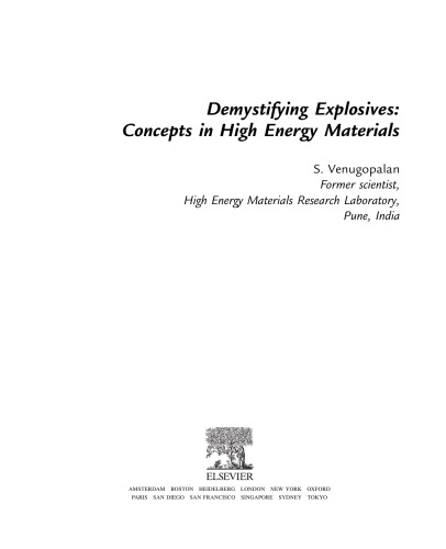 Demystifying Explosives: Concepts in High Energy Materials