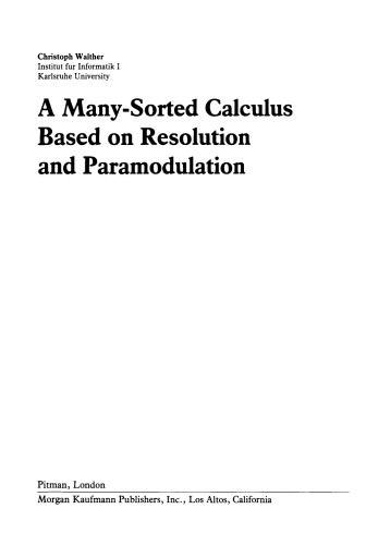 A Many-Sorted Calculus Based on Resolution and Paramodulation