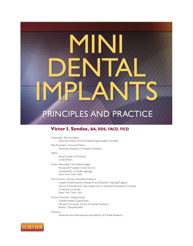 Mini Dental Implants: Principles and Practice, 1e