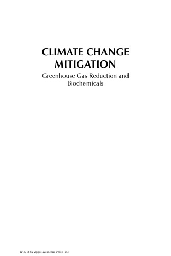 Climate Change Mitigation: Greenhouse Gas Reduction and Biochemicals