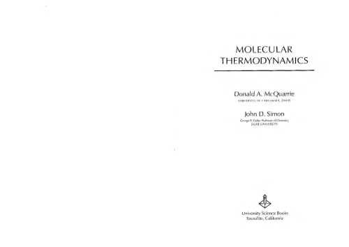 Molecular Thermodynamics