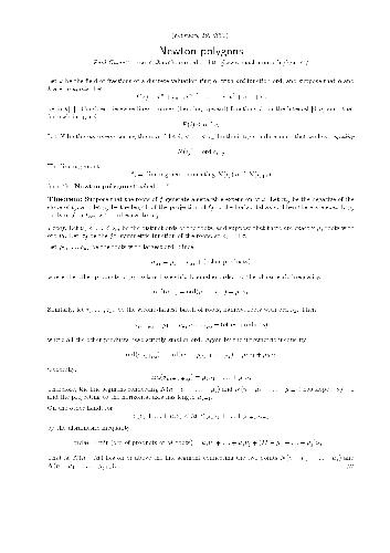 Newton polygons