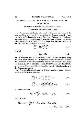 Normal Coordinates for the Geometry of Paths