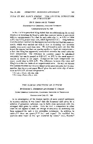 Note on Mr. Kings Papper: 'The Crystal Structure of Strontium'