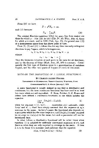 Note on the Definition of a Lineal Functional