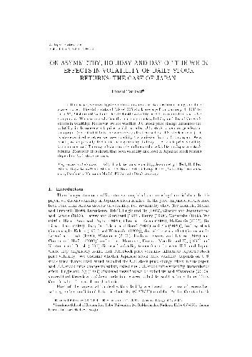 On Asymmetry, Holiday and Day-of-the-week Effects in Volatility of Daily Stock Returns: the Case of Japan