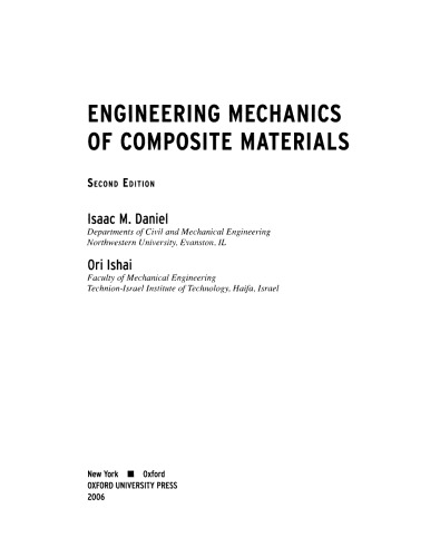 Engineering Mechanics of Composite Materials