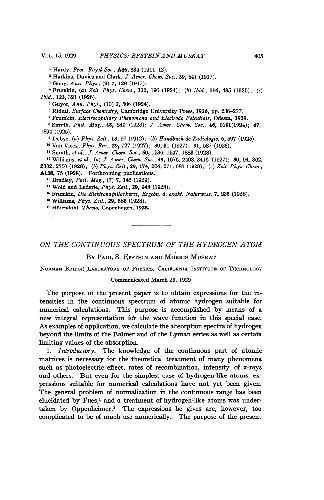 On the continuous spectrum of the hydrogen atom