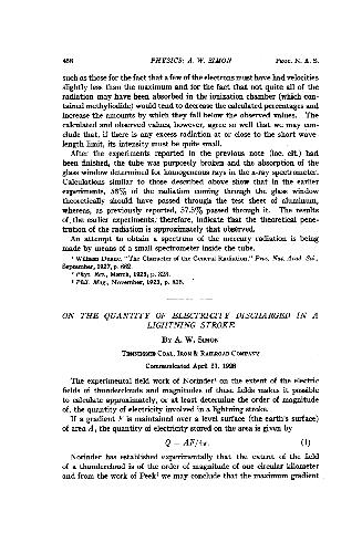 On the Quantity of Electricity Discharged in a Lightning Stroke