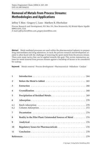 Organometallics In Process Chemistry