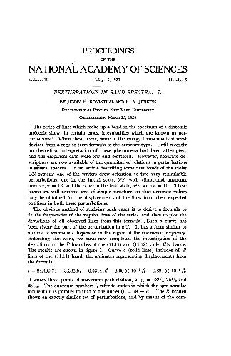 Perturbations in Band Spectra. I