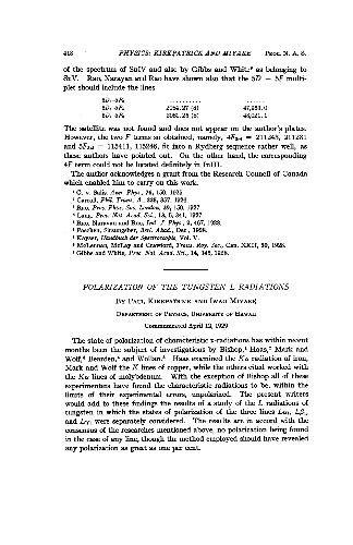 Polarization of the Tungsten L Radiation