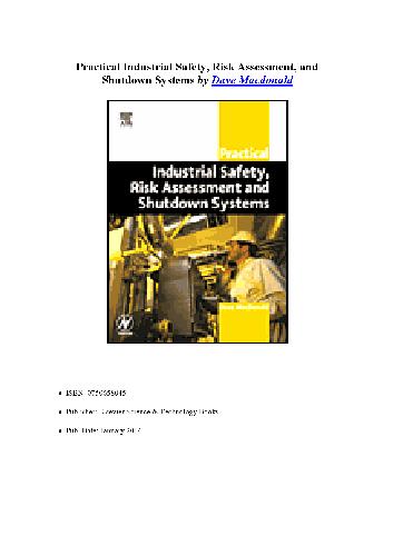 Practical Industrial Safety, Risk Assessment And Shutdown Systems