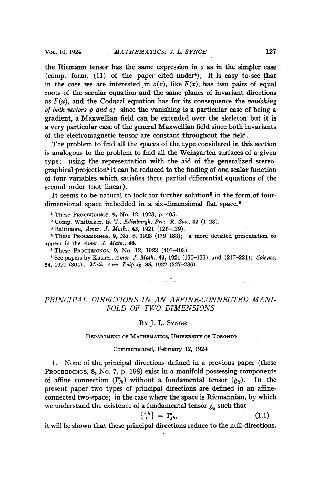 Principal Directions in an Affine-Connected Manifold of Two Dimensions